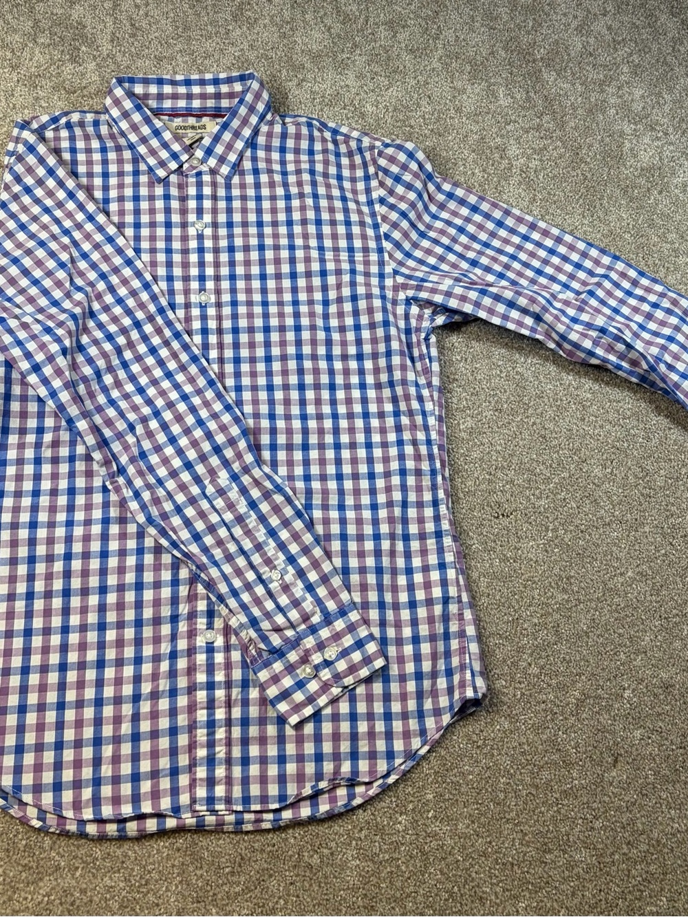 Goodthreads Slim Fit Plaid Button-Down Shirt - Blue & Purple
